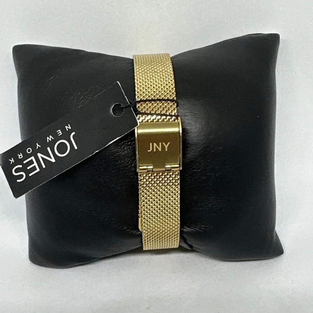Jones New York JNY11582 Women Gold Stainless Steel Mesh Analog Dial Watch HME640